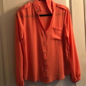Orange long sleeve blouse